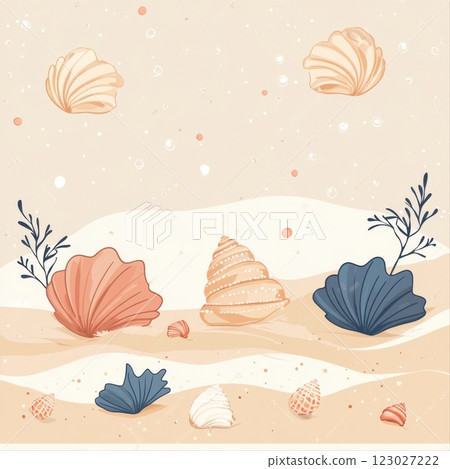 Underwater adventure seashell exploration in a tranquil beach environment aesthetic illustration serene viewpoint 123027222