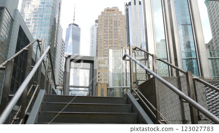 New York City Manhattan, Downtown Financial District. NYC World Trade Center, Battery tunnel, USA. 123027783