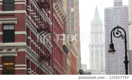 New York City Manhattan Soho fashion district near Broadway street. USA urban building architecture. New York City Manhattan Soho fashion district near Broadway street. USA urban building architecture. 123027797