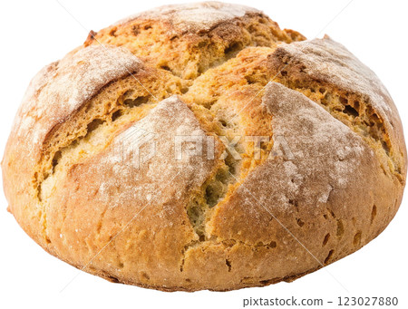 Freshly Baked Homemade Irish Soda Bread   Rustic Artisanal Loaf with Crispy Crust and Fluffy 123027880