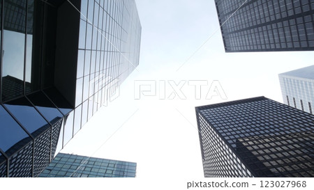 New York City Manhattan Downtown Financial District or Midtown business architecture, USA buildings. 123027968