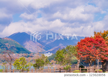 [Gunma Prefecture] Sarugakyo Onsen and Lake Akaya: Autumn leaves along the lakeside 123028056