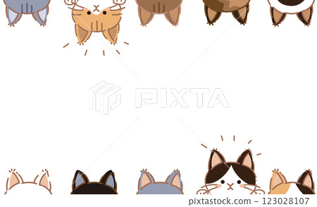 Cute cat frame, face-out version, no background Cute cat frame, face-out version, no background 123028107
