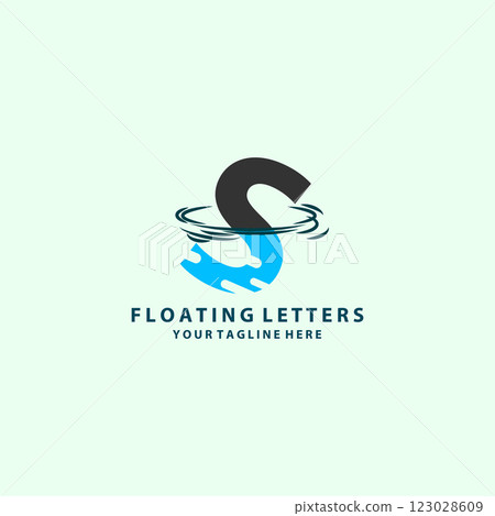 abstract letter s logo with water splash effect 123028609