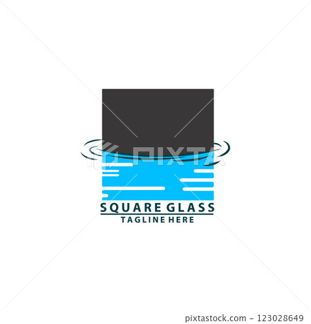 Square wave water reflection logo design vector 123028649