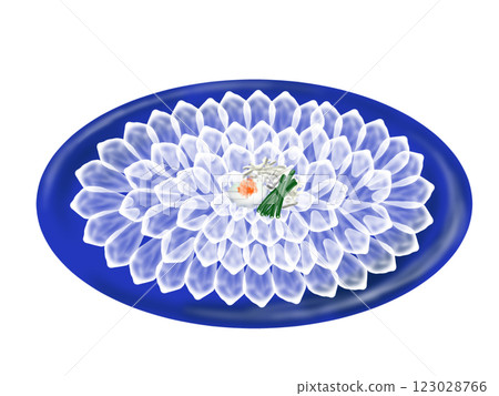 Hand-drawn illustration of fugu sashimi 123028766