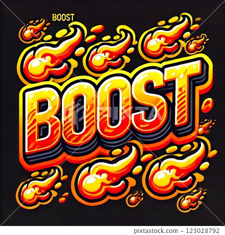 Boost: A Vibrant Typography Illustration  123028792