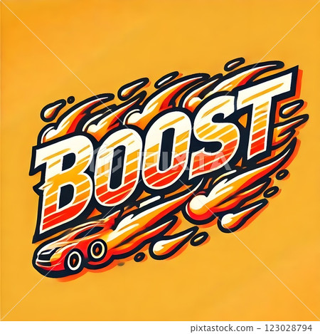 Boost: A Vibrant Typography Illustration  123028794