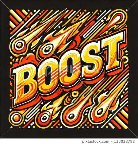 Boost: A Vibrant Typography Illustration Boost: A Vibrant Typography Illustration 123028798