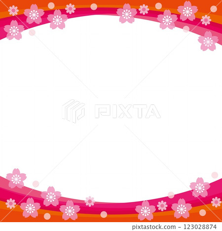 Cherry blossom frame white space 123028874