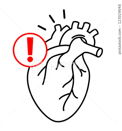 Heart risk of stroke line icon. Heart risk of stroke line icon. 123029048