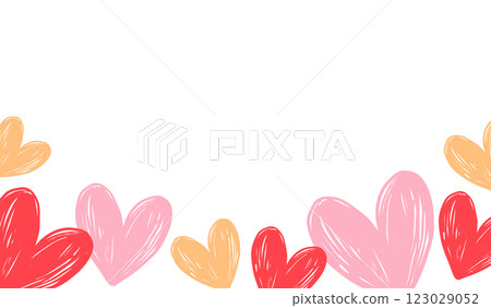 Multicolor heart shape brush style. 123029052