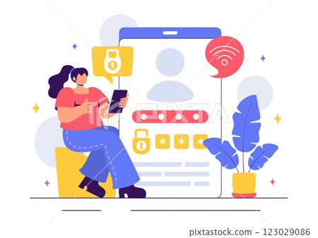 Ethical Hacking Illustration featuring a Developer Practicing Hacking on a Web Application, Identifying Code Vulnerabilities to Improve Cybersecurity 123029086