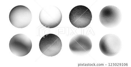 Grain dot sphere collection of halftone patterns Grain dot sphere collection of halftone patterns 123029106