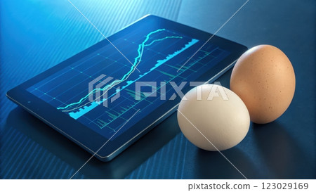 Futuristic Digital Screen Displaying Fluctuating Graph for Financial Analytics and Data 123029169