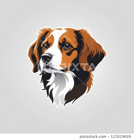 可愛的 Kooikerhondje 有著長長的裝飾性毛髮 123029689