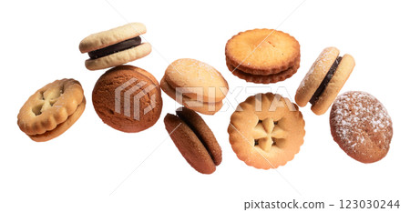 Various types of cookie ingredients 123030244