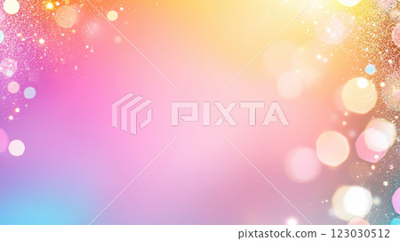 Soft pastel rainbow gradient with dreamy bokeh lights creating serene atmosphere 123030512