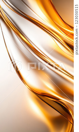 Sleek golden and silver fluid waves create sophisticated visual effect Sleek golden and silver fluid waves create sophisticated visual effect 123030515
