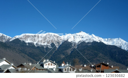 Rosa Khutor is a ski resort located near the village of Krasnaya Polyana in the Sochi District, Russia 123030882
