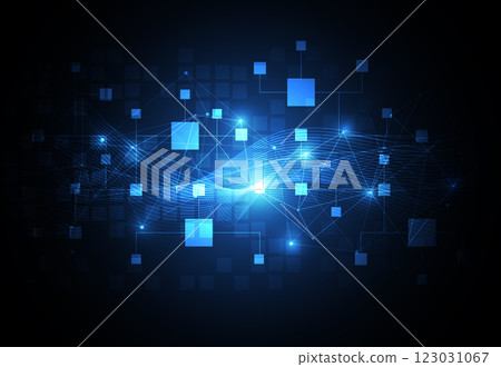 Abstract blockchain digital technology concept. Big data design. Vector illustration 123031067