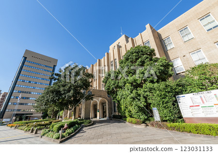 Kagoshima City Hall Main Building and East Annex on a clear day in Kagoshima City, Kagoshima Prefecture 123031133