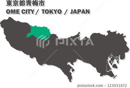 Map of Japan - Tokyo - Ome city illustration Map of Japan - Tokyo - Ome city illustration 123031872
