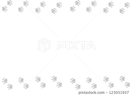 灰色可愛的爪子框架 123031937
