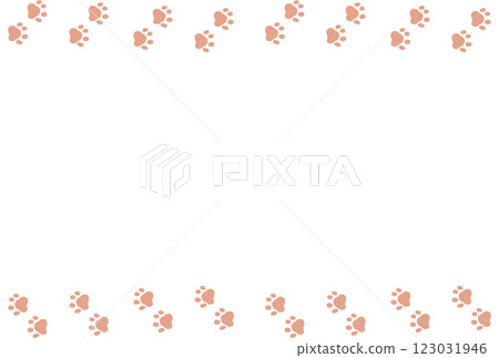 橙色可愛的爪子框架 橙色可愛的爪子框架 123031946