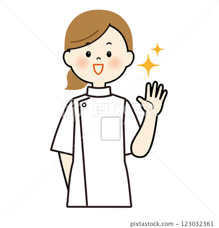 Illustration of a nurse waving Illustration of a nurse waving 123032361