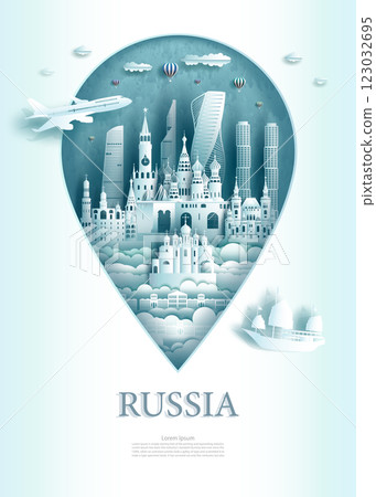 Vector illustration pin point symbol. Travel Russia architecture monument pin. Vector illustration pin point symbol. Travel Russia architecture monument pin. 123032695