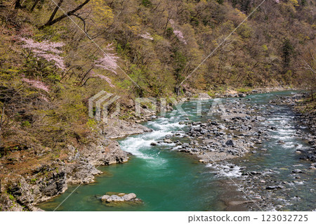 春天流經北海道佔冠村群山的穆川 [5月] 123032725