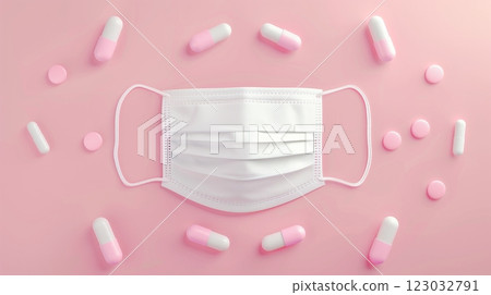 Capsule medical pill and face mask pharmacy for recovery from illness Capsule medical pill and face mask pharmacy for recovery from illness 123032791