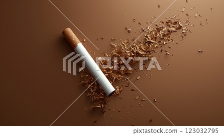 Cigarette and tobacco for damage healthy lifestyle poster copy space background 123032795
