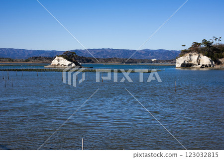 Matsukawaura Seaweed farming scene Matsukawaura Seaweed farming scene 123032815