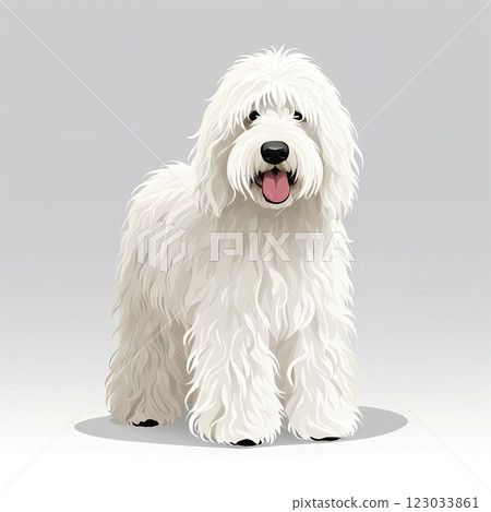 可蒙犬面朝前方等待指令 123033861