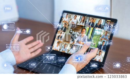 先進數位化工作環境與遠端工作的影像 123033863