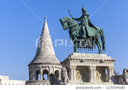 King Stephen horse statue in Budapest King Stephen horse statue in Budapest 123034080