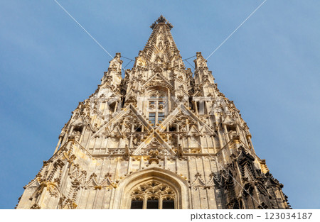 Spire of St. Stephen Cathedral in Vienna 123034187