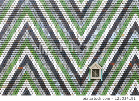 Mosaic roof tiles of St Stephen cathedral in Vienna Mosaic roof tiles of St Stephen cathedral in Vienna 123034191