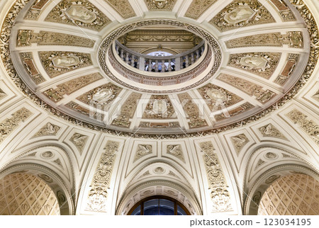 Vienna, AUSTRIA - FEBRUARY 17, 2015 - Ceiling of the Natural History Museum in Vienna. 123034195