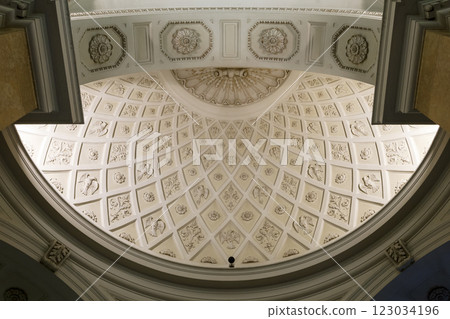 Vienna, AUSTRIA - FEBRUARY 17, 2015 - Ceiling of the Natural History Museum in Vienna. 123034196