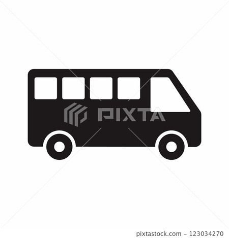 bus flat style vector icon 123034270