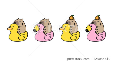 capybara vector duck flamingo swimming ring inflatable orange pet cartoon character icon logo symbol illustration beach pool isolated design capybara vector duck flamingo swimming ring inflatable orange pet cartoon character icon logo symbol illustration beach pool isolated design 123034619