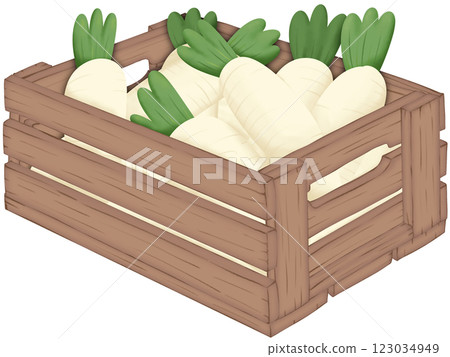 Local vegetables in a wooden basket 123034949