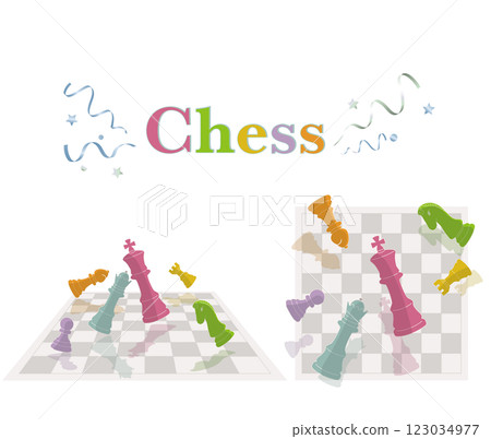 色彩鮮豔、流行可愛的棋子 123034977