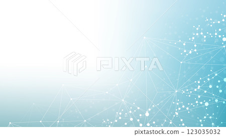 Molecular structure DNA, atom, neurons. Science concept for your design. Connected lines with dots. Medical, technology, chemistry, science background. illustration 123035032