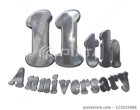3DCG letters "11th Anniversary/11th Anniversary Mark Sparkling" Silver, Silver 3DCG letters "11th Anniversary/11th Anniversary Mark Sparkling" Silver, Silver 123035066