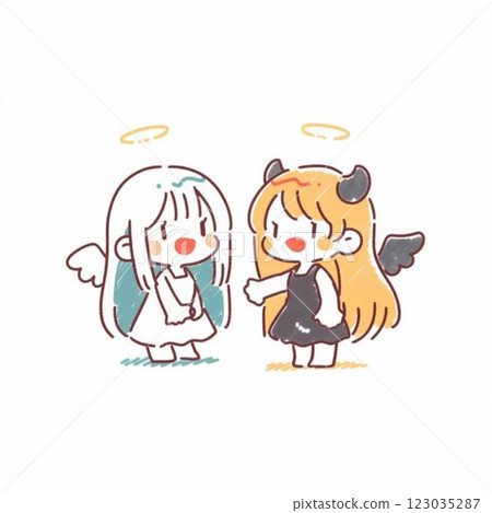 變形,天使與魔鬼,圖標,材質 變形,天使與魔鬼,圖標,材質 123035287