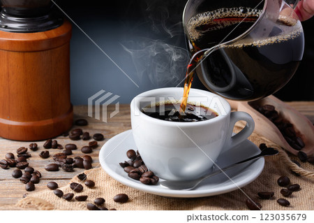  Pour coffee 123035679